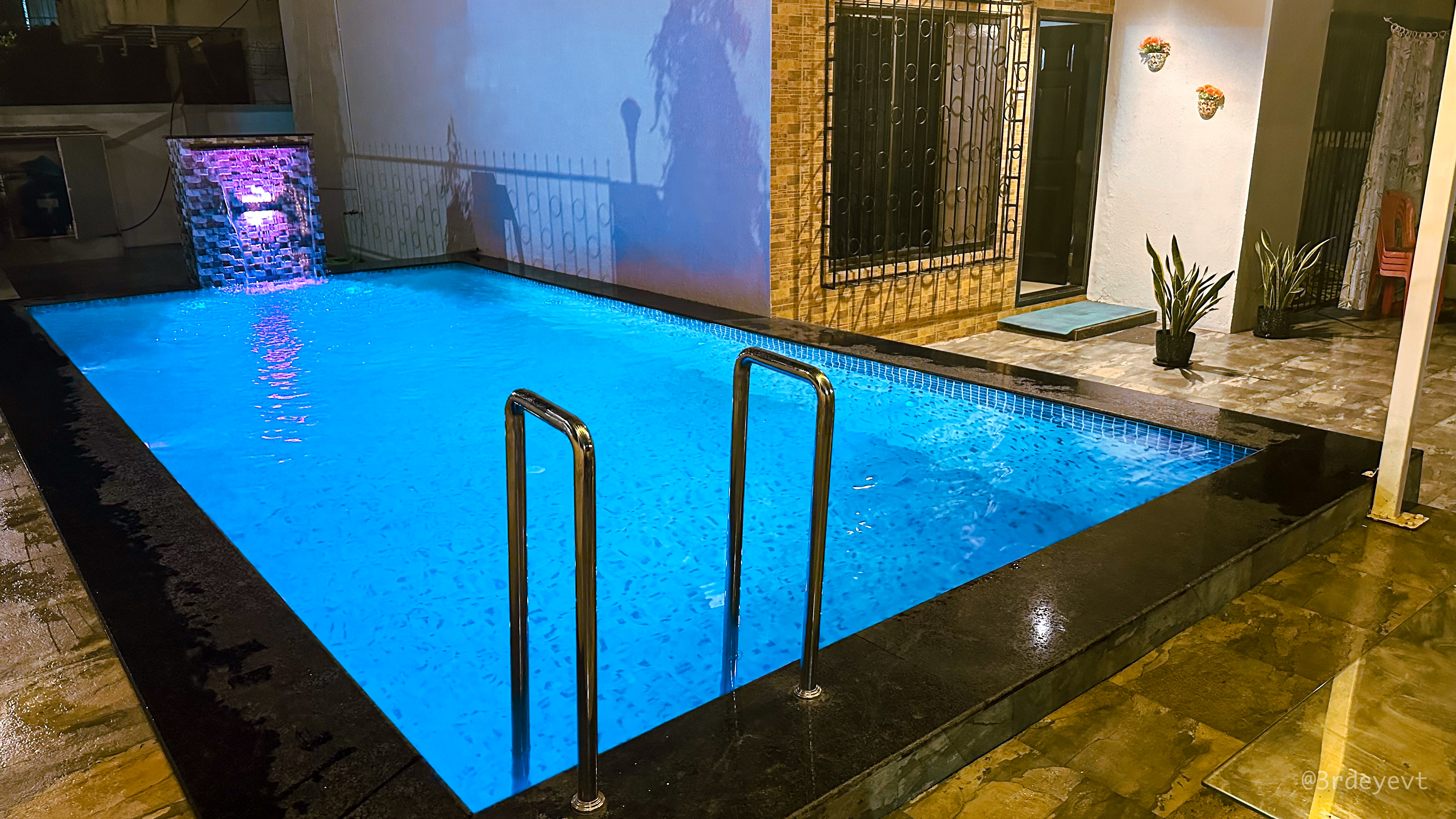 The pool after sundown